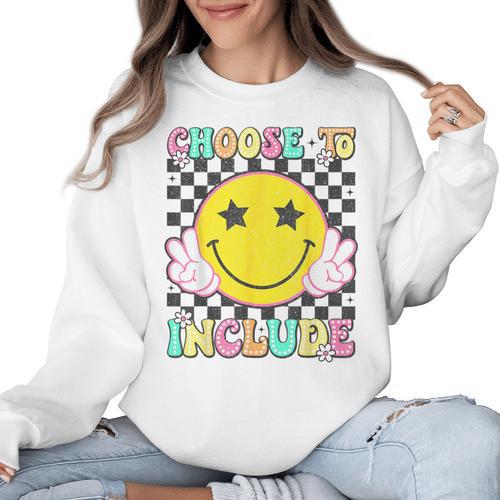 Choose To Include Special Education Teacher Autism Awareness Women Crewneck Sweatshirt - teacherstshirts.com AU
