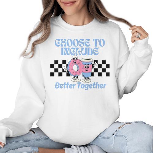 Choose To Include Special Education Teacher Autism Awareness Women Crewneck Sweatshirt - teacherstshirts.com AU