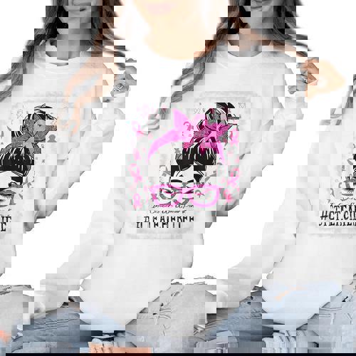 CTE Teacher In October We Wear Pink Breast Cancer Awareness Women Crewneck Sweatshirt - teacherstshirts.com