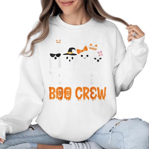 Cute Ghost Team Pre K Boo Crew Halloween Teacher Student Women Crewneck Sweatshirt - teacherstshirts.com UK