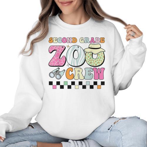 Field Zoo Trip Shirt For Teacher Second Grade Crew Women Crewneck Sweatshirt - teacherstshirts.com UK
