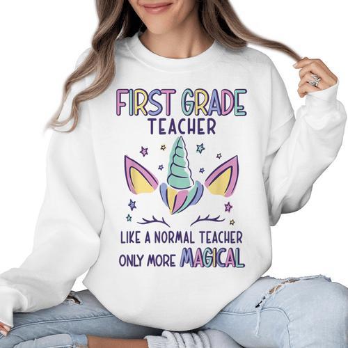 First Grade Teacher Definition Women Crewneck Sweatshirt - teacherstshirts.com