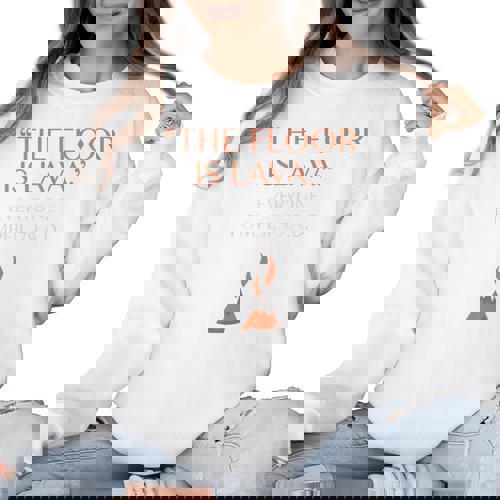 The Floor Is Lava For History Lovers &amp; Teachers Premium Tri-Blend Women Crewneck Sweatshirt - teacherstshirts.com