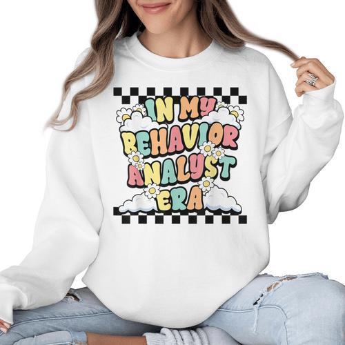 Groovy ABA RBT Therapist In My Behavior Analyst Era Teacher Women Crewneck Sweatshirt - teacherstshirts.com