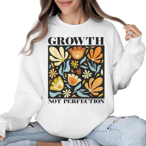 Growth Not Perfection Abstract Florals SPED Teacher Women Crewneck Sweatshirt - teacherstshirts.com CA