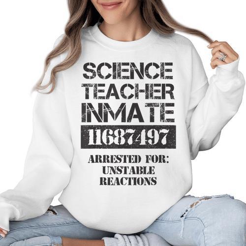 Halloween Science Teacher Prisoner Costume Women Crewneck Sweatshirt - teacherstshirts.com UK