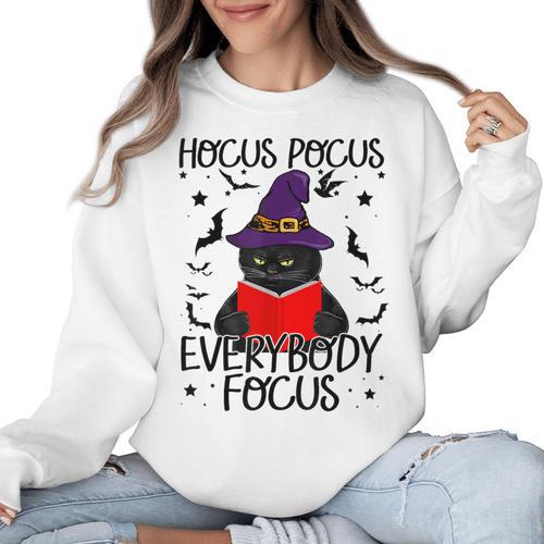 Hocus Pocus Everybody Focus Halloween Teacher For Men Women Women Crewneck Sweatshirt - teacherstshirts.com DE