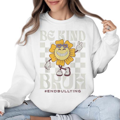 Be Kind Unity Day Orange Anti Bullying For Kids Teachers Women Crewneck Sweatshirt - teacherstshirts.com DE