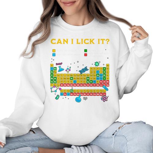 Can I Lick It Periodic Table Science Teacher Student Premium Tri-Blend Women Crewneck Sweatshirt - teacherstshirts.com CA