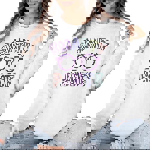 Little Mr Miss SMARTY PANTS Graduation Alumni Teacher Women Crewneck Sweatshirt - teacherstshirts.com