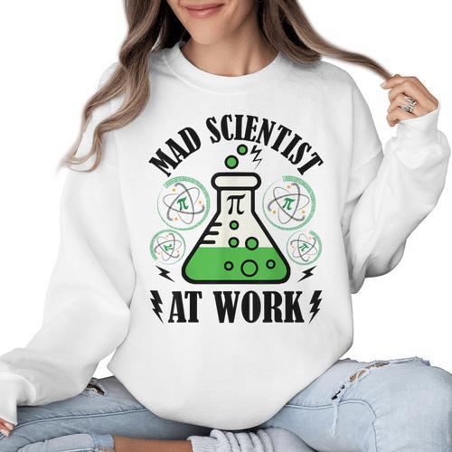 Mad Scientist Science Teacher Halloween Costume Teen Girls Women Crewneck Sweatshirt - teacherstshirts.com AU