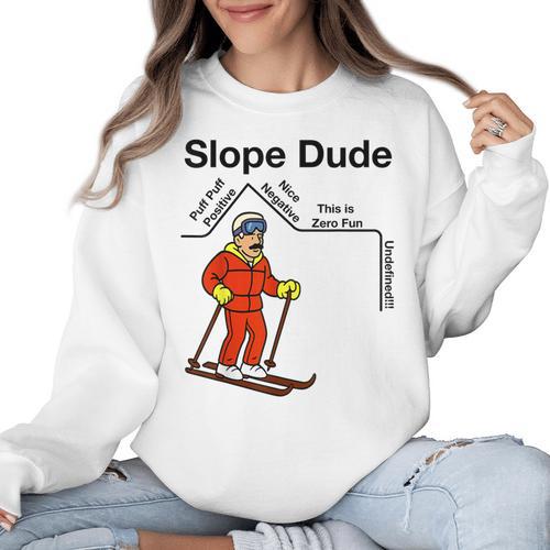 Nerdy Slope Dude Geometry Algebra Math Teacher Women Crewneck Sweatshirt - teacherstshirts.com UK