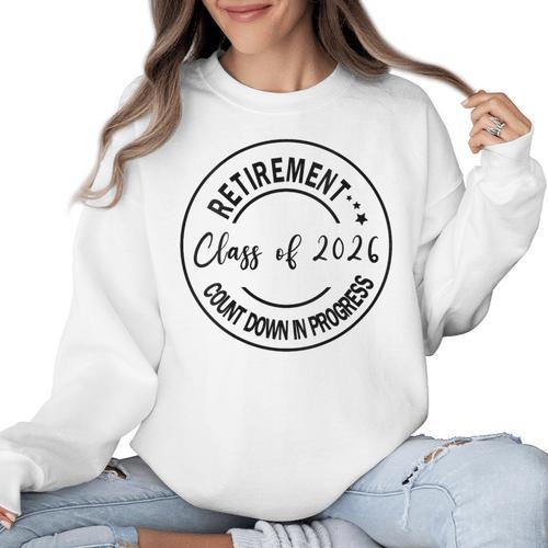 Retirement Class Of 2026 Count Down Progress Retired Teacher Women Crewneck Sweatshirt - teacherstshirts.com DE