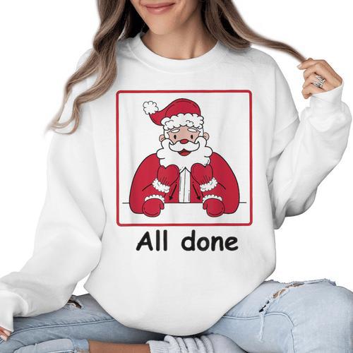 Retro All Done Christmas Special Ed Teacher Team Santa Women Women Crewneck Sweatshirt - teacherstshirts.com
