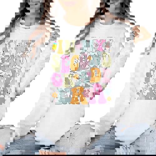 In My Second Grade Era 2nd Grade Girl Teacher Back To School Women Crewneck Sweatshirt - teacherstshirts.com