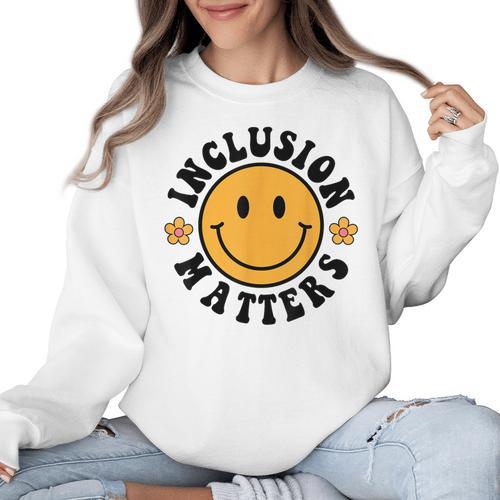 Special Education Teacher Autism Awareness Inclusion Matters Women Crewneck Sweatshirt - teacherstshirts.com AU