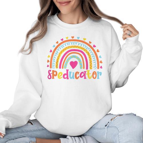 Speducator Special Education Teacher Sped Ed Women Crewneck Sweatshirt - teacherstshirts.com