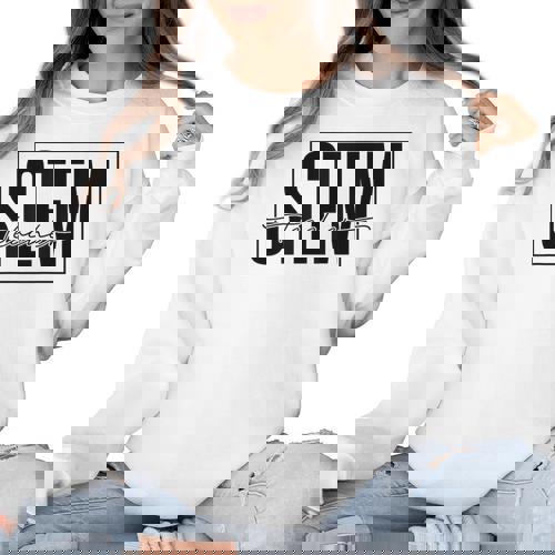 Stem Teacher Science Technology Engineering Math Teachers Women Crewneck Sweatshirt - teacherstshirts.com