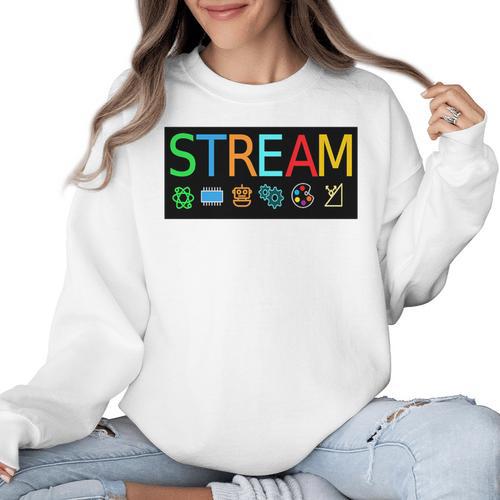 Stream Technology Robotics Shirt For Teachers And Students Premium Tri-Blend Women Crewneck Sweatshirt - teacherstshirts.com