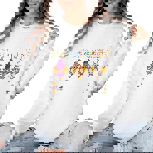 I Teach The Cutest Turkeys School Teachers Thanksgiving Women Crewneck Sweatshirt - teacherstshirts.com