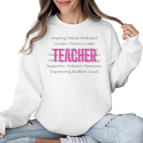 TEACH Inspirational Teacher Comfortable & Stylish T-Shirt Women Crewneck Sweatshirt - teacherstshirts.com DE