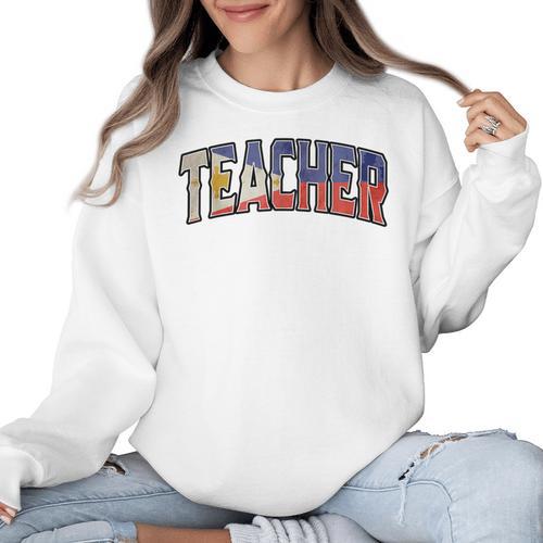 Teacher Filipino Vintage Heritage DNA Flag Women Crewneck Sweatshirt - teacherstshirts.com