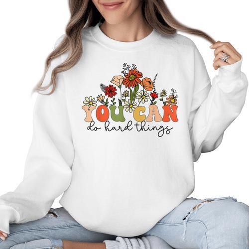 Test Day Teacher Shirt You Can Do Hard Things Women Kids Women Crewneck Sweatshirt - teacherstshirts.com
