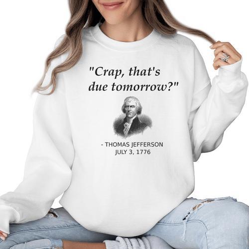 Thomas Jefferson USA History Teacher Student Women Crewneck Sweatshirt - teacherstshirts.com AU