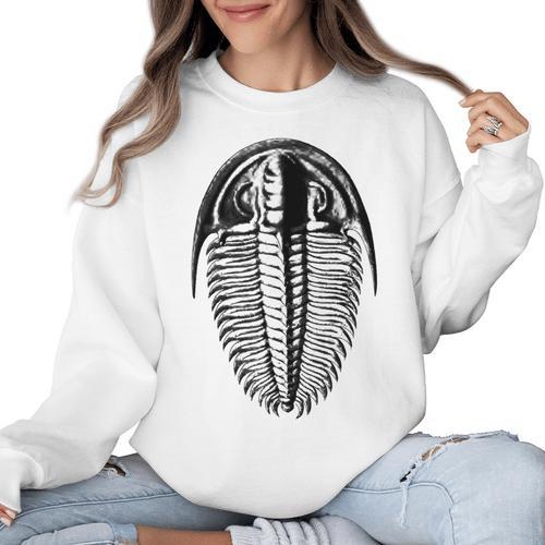 Trilobite Fossil Geology Teacher Student Geologist Women Crewneck Sweatshirt - teacherstshirts.com AU