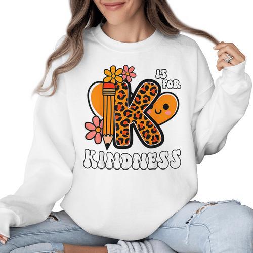 Unity Day Shirt Kindness Orange Teacher Kids Be Kind Women Crewneck Sweatshirt - teacherstshirts.com UK