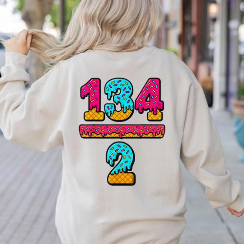 67 Ice Cream Drip Meme Division Math Teacher Gen Alpha Slang Women's Sweatshirt Back Print - teacherstshirts.com UK