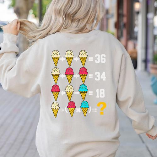 67 Ice Cream Drip Meme Order Of Operations Math Teacher Women's Sweatshirt Back Print - teacherstshirts.com AU