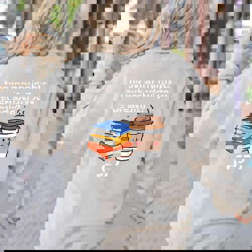 67 Meme English Teacher Reading Book Lover Humor Women&#x27;s Sweatshirt Back Print - teacherstshirts.com