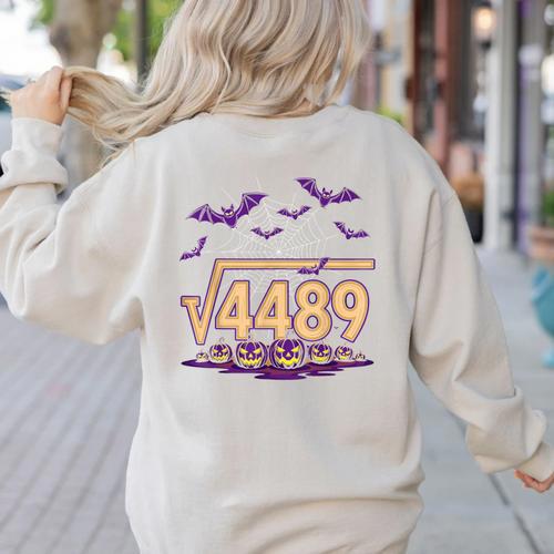 67 Meme Math Teacher Square Root 4489 Halloween Women's Sweatshirt Back Print - teacherstshirts.com AU