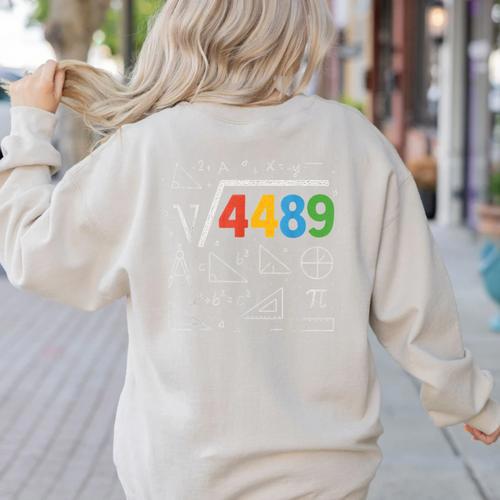 67 Meme Square Root 4489 Slang Six Seven Math Teacher Women's Sweatshirt Back Print - teacherstshirts.com