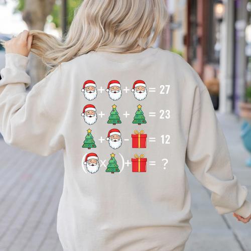 67 Santa Tree Math Teacher Christmas Xmas Humor Women's Sweatshirt Back Print - teacherstshirts.com AU