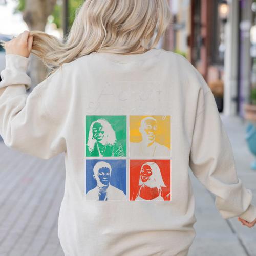 Abbott Elementary Colorful Pop Art Teachers TV Show Women's Sweatshirt Back Print - teacherstshirts.com