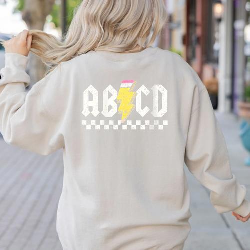 ABCD Teacher Women's Sweatshirt Back Print - teacherstshirts.com UK