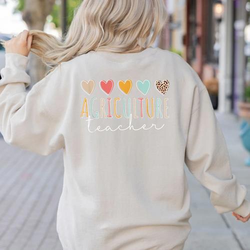 AG Teacher Future Farmer Agriculture Teacher Women's Sweatshirt Back Print - teacherstshirts.com AU