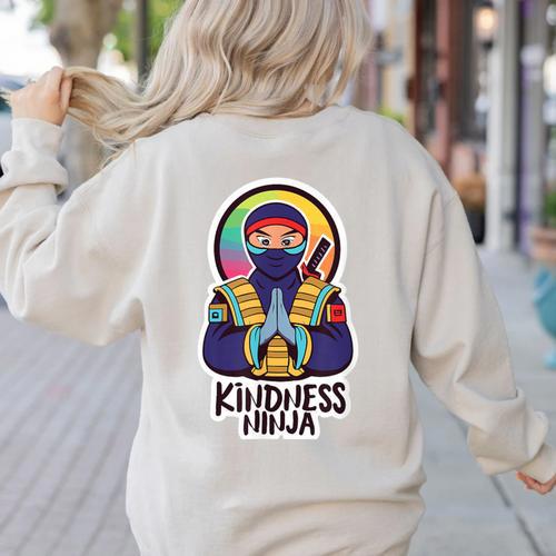 Anti Bullying Kindness Ninja School Teacher Student Women's Sweatshirt Back Print - teacherstshirts.com AU