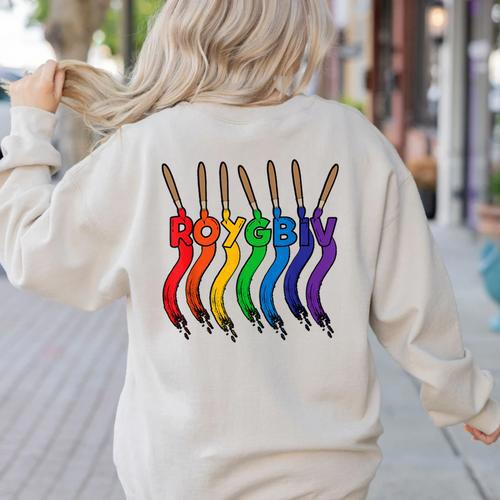 Art Teacher For Women Art Teacher Clothes Women's Sweatshirt Back Print - teacherstshirts.com