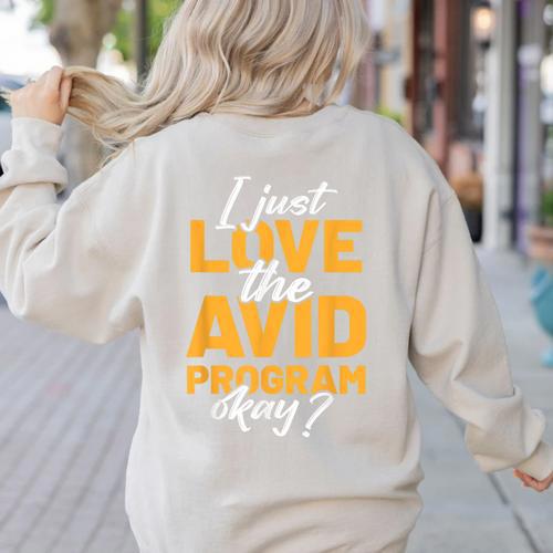 AVID Team Appreciation Essentials AVID Program Teacher Women's Sweatshirt Back Print - teacherstshirts.com
