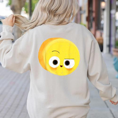 The Big Cheese Good Egg Teacher Halloween Costume Food Group Women's Sweatshirt Back Print - teacherstshirts.com