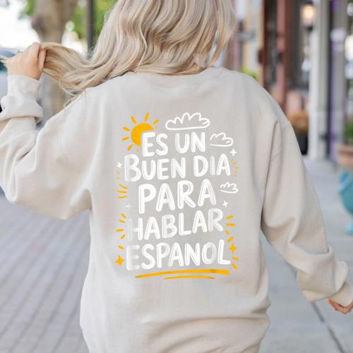 Bilingual Teacher Maestra Spanish Teacher Women's Sweatshirt Back Print - teacherstshirts.com UK