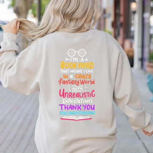 Books Reading English Teacher Student For Men Women Kids Women's Sweatshirt Back Print - teacherstshirts.com AU