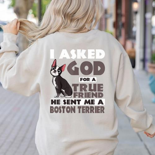 Boston Terrier American Gentleman Non-Sporting Dog Lover Women's Sweatshirt Back Print - Bostonterriersmerch.com
