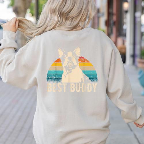 Boston Terrier Boston-Bulldog Women's Sweatshirt Back Print - Bostonterriersmerch.com