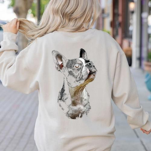 Boston Terrier Dog Graphic Pet Art Boston Terrier For Men Women Kids Women's Sweatshirt Back Print - Bostonterriersmerch.com