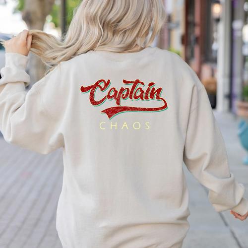Captain Chaos Shirt For Parent Teacher Or Crazy Child Women's Sweatshirt Back Print - teacherstshirts.com UK