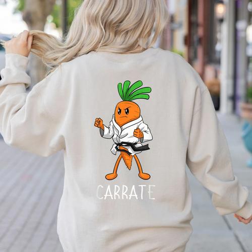Carrate Karate Carrot Student Teacher Trainee Trainor Women's Sweatshirt Back Print - teacherstshirts.com DE